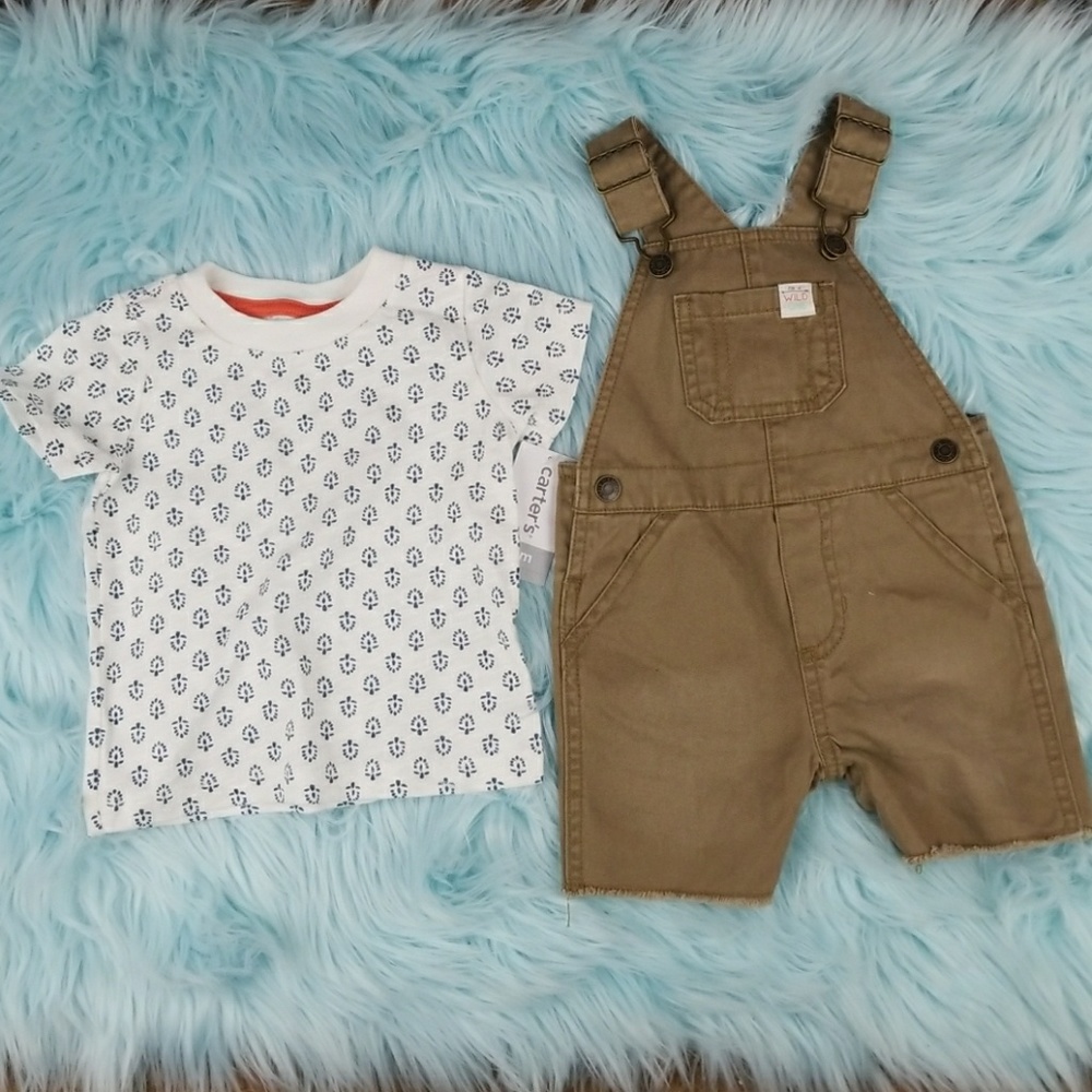 Carter's Baby Boys' 2 Piece Tee and Shortalls Set